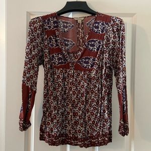 Lucky brand size small maroon and purple blouse.